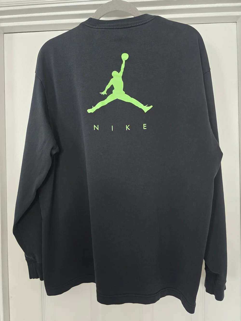 Nike Jordan Mens Flight MVP 85 Jumpman LS T-shirt 100% Cotton Black  Size Large